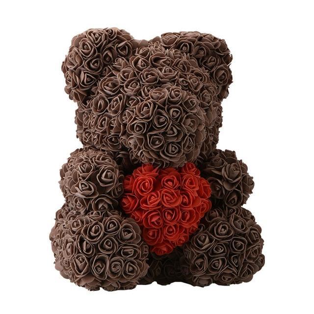 Rose Teddy Bear med Hjerte | Skanto