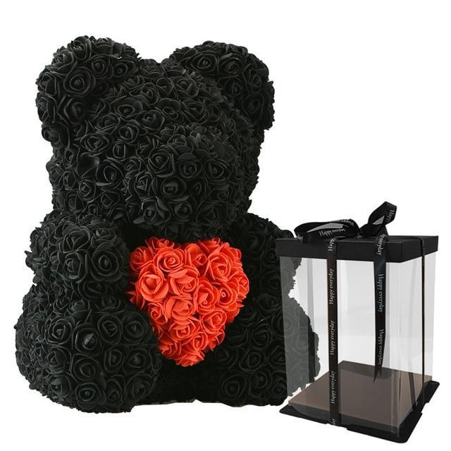 Rose Teddy Bear med Hjerte | Skanto