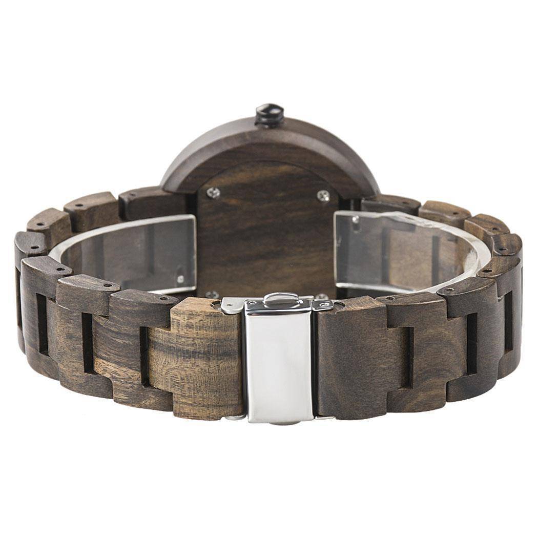 Skanto | Dam Sandalwood og Ebony Treklokke - Analog Quartz Armbåndsur