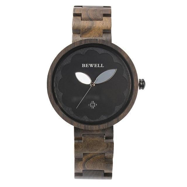 Skanto | Dam Sandalwood og Ebony Treklokke - Analog Quartz Armbåndsur