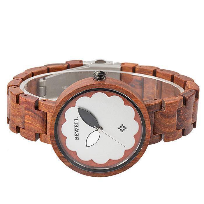 Skanto | Dam Sandalwood og Ebony Treklokke - Analog Quartz Armbåndsur