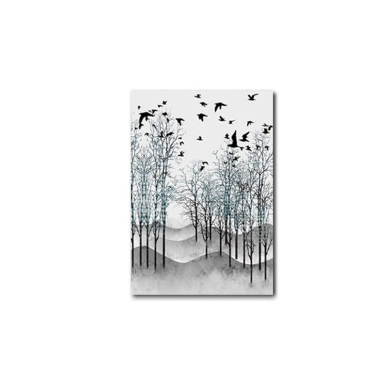 Abstract Woodland Nordic Wall Art Print - Canvas Wall Art Painting | Skanto