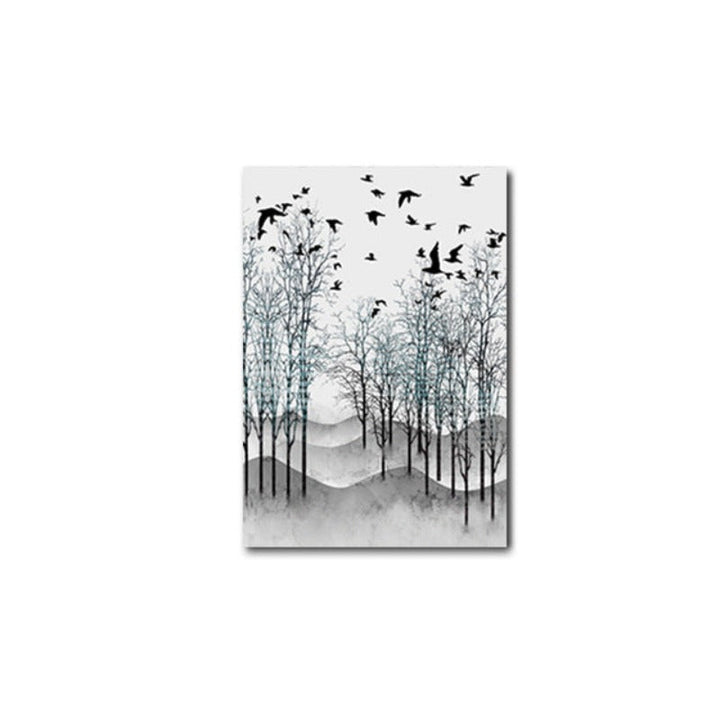 Abstract Woodland Nordic Wall Art Print - Canvas Wall Art Painting | Skanto