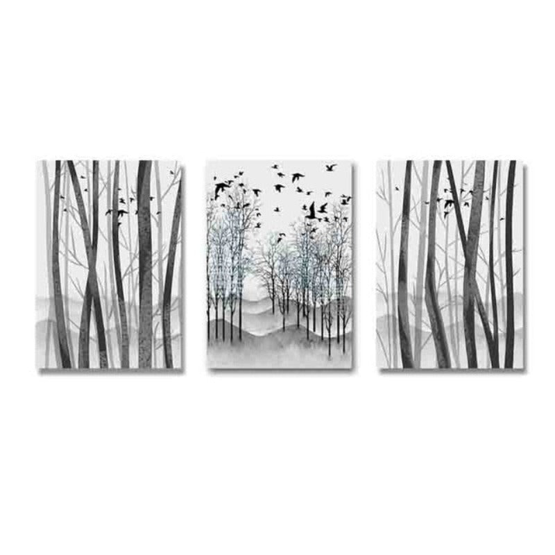 Abstract Woodland Nordic Wall Art Print - Canvas Wall Art Painting | Skanto