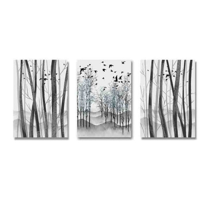Abstract Woodland Nordic Wall Art Print - Canvas Wall Art Painting | Skanto