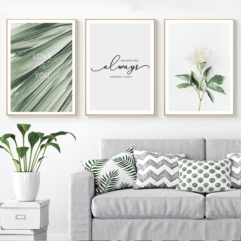 Nordiske planter, blader, blomster – lerretbilde