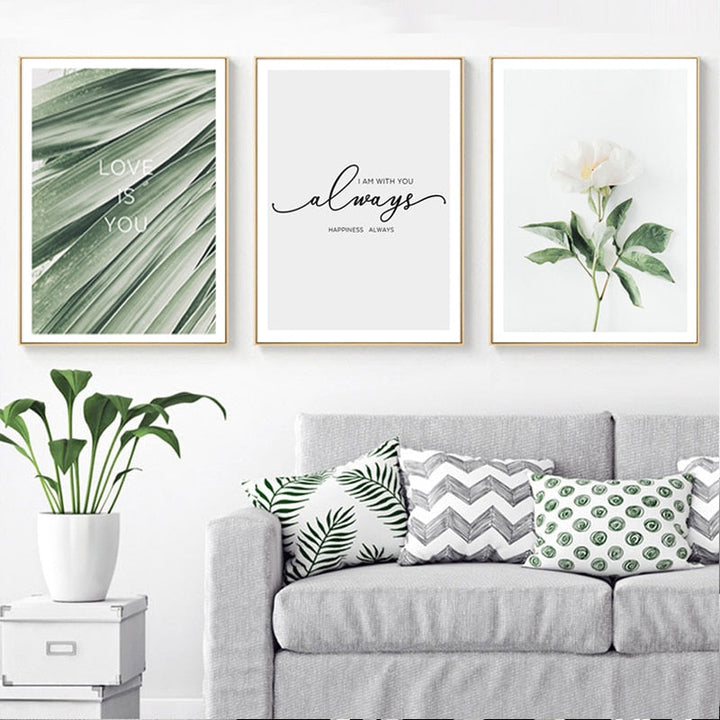 Nordiske planter, blader, blomster – lerretbilde