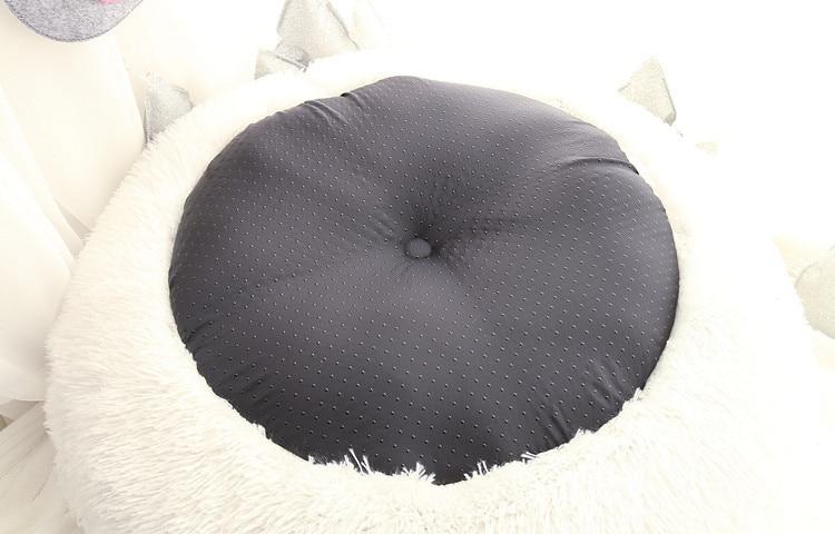 Mini - Rund P fluffy Plush Kattested | Skanto