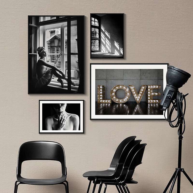 Nordic Scandinavian Interiors Love Print Girl - Canvas Picture