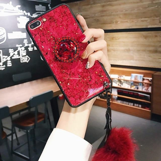 Hanna - Marmor Glitter iPhone Mobildeksel | Skanto