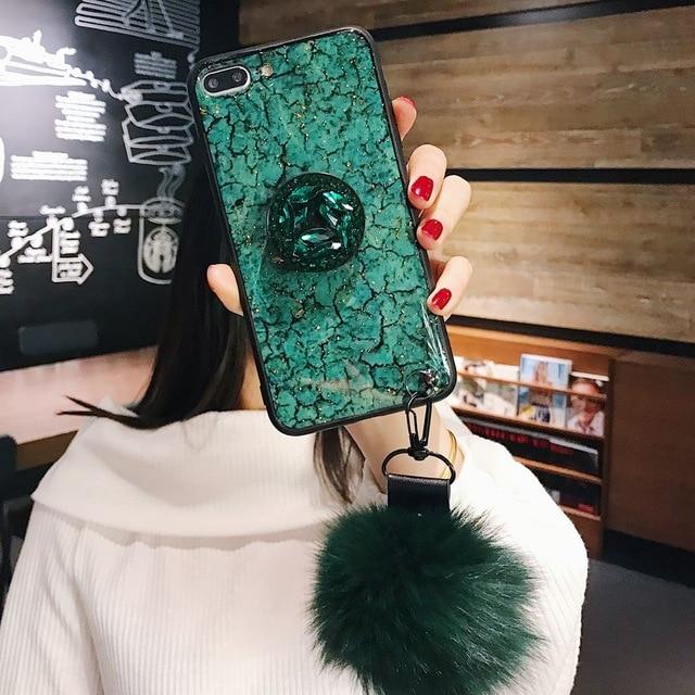 Hanna - Marmor Glitter iPhone Mobildeksel | Skanto
