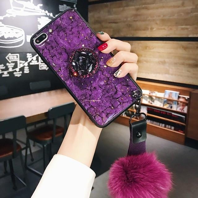 Hanna - Marmor Glitter iPhone Mobildeksel | Skanto