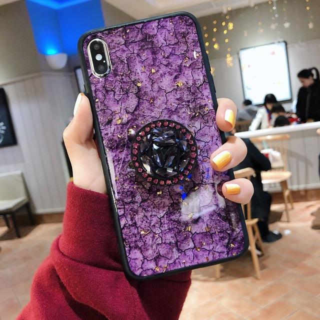 Hanna - Marmor Glitter iPhone Mobildeksel | Skanto