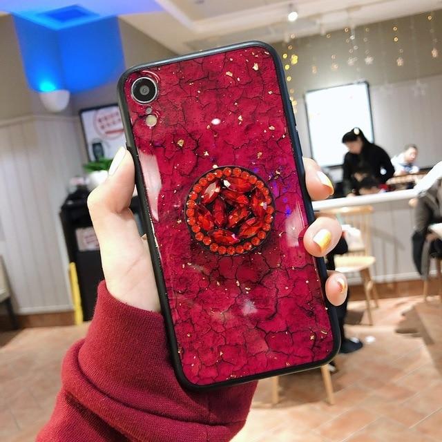 Hanna - Marmor Glitter iPhone Mobildeksel | Skanto