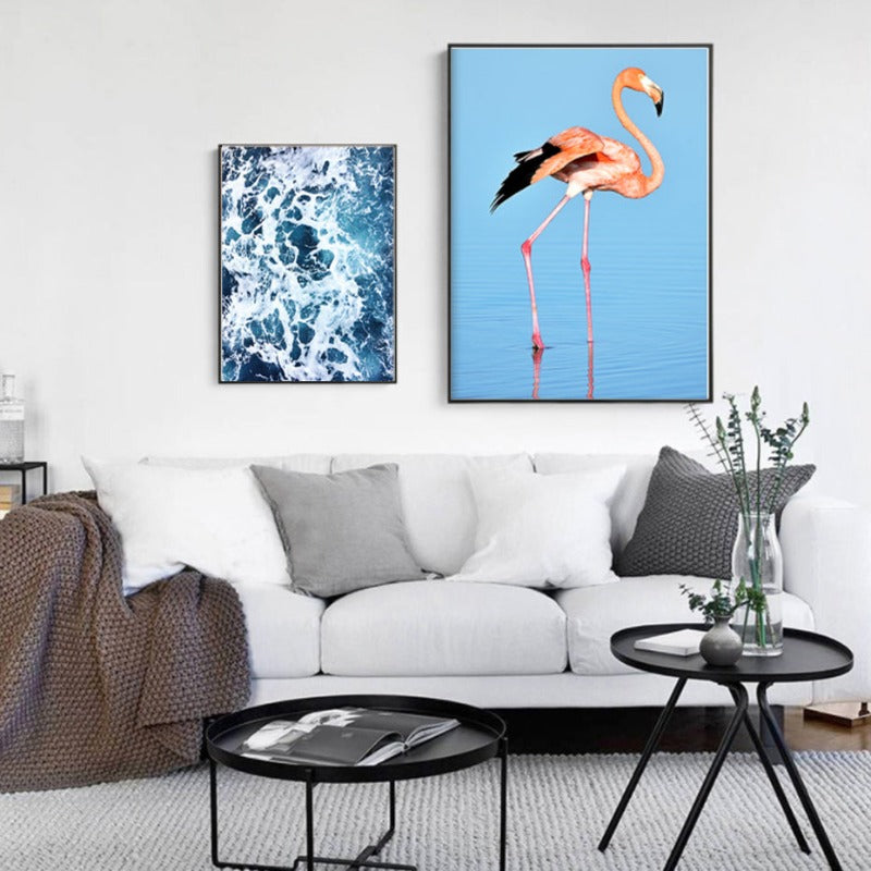 Flamingo I Havlandskap - Lerret Veggkunst Maleri