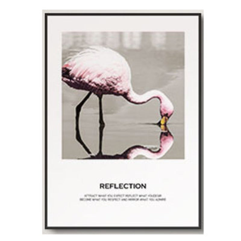 Flamingo Reflection - Lerret Veggkunst Maleri