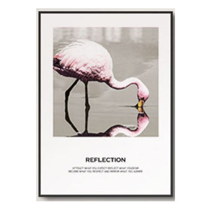 Flamingo Reflection - Lerret Veggkunst Maleri