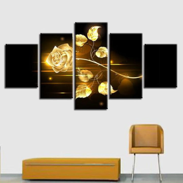 Golden Rose - Lerret Veggkunst Maleri