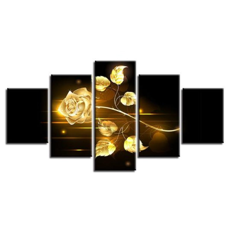 Golden Rose - Lerret Veggkunst Maleri