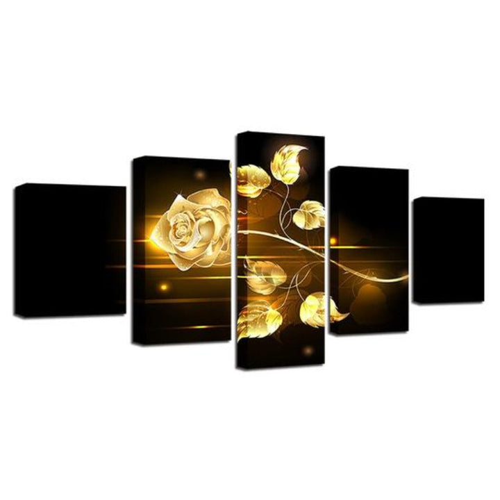 Golden Rose - Lerret Veggkunst Maleri