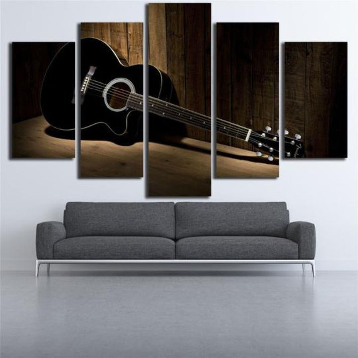Svart Gitarre - Lerret Veggkunst Maleri | Skanto