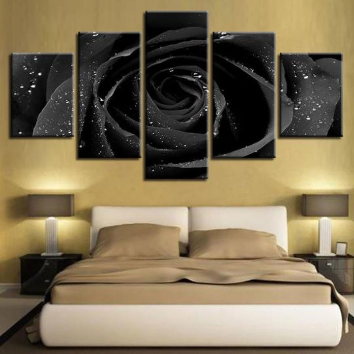 Schwarze Rose - Lærredsveggkunst Maleri | Skanto