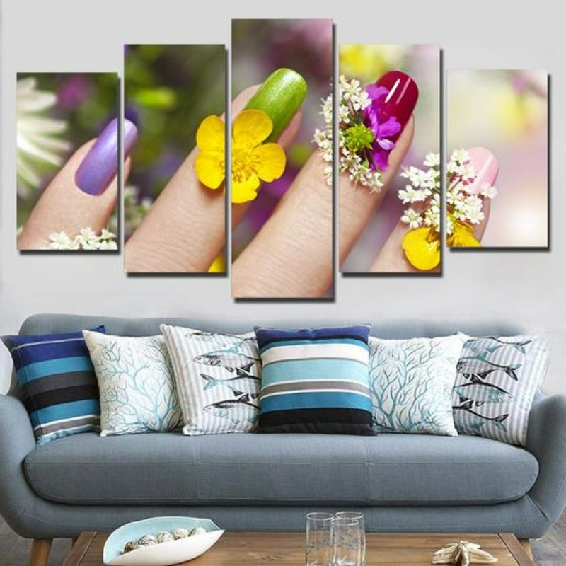 Nail flower art - canvas print