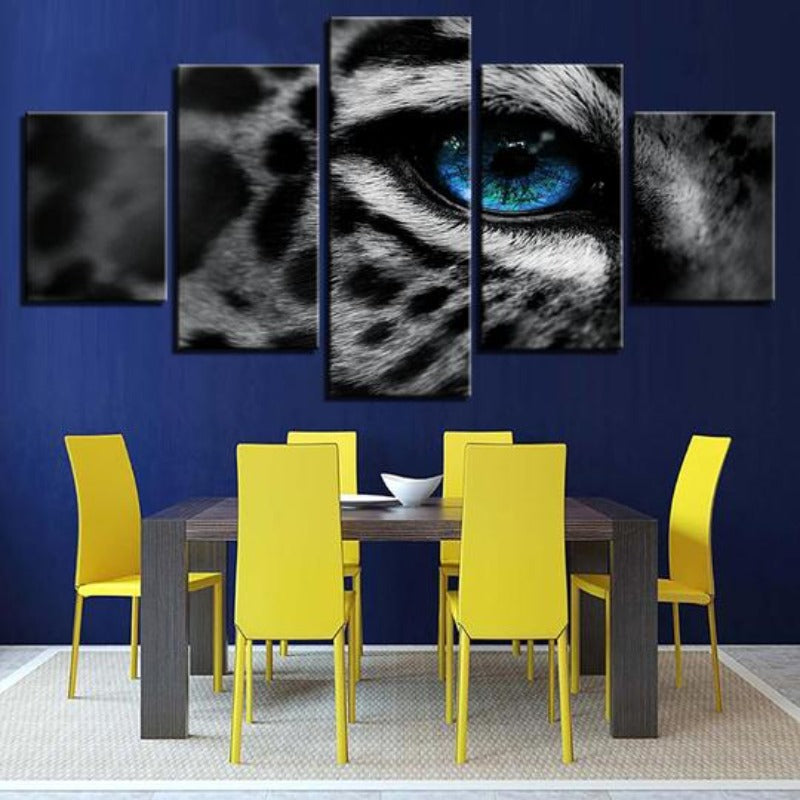 Leopard Blauøyede - Lerret Veggkunst Maleri
