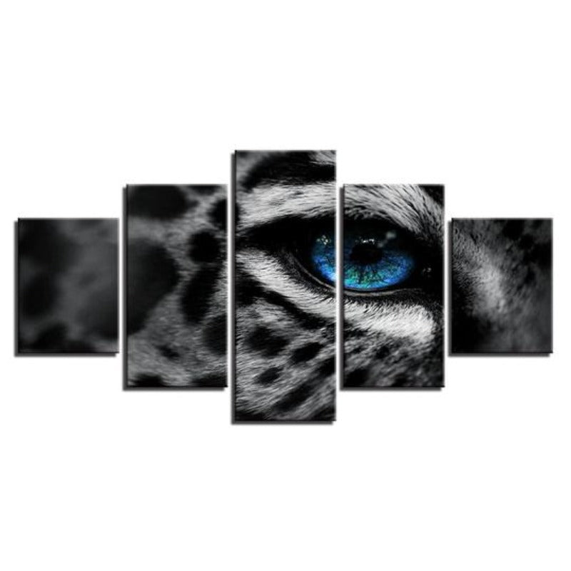 Leopard Blauøyede - Lerret Veggkunst Maleri