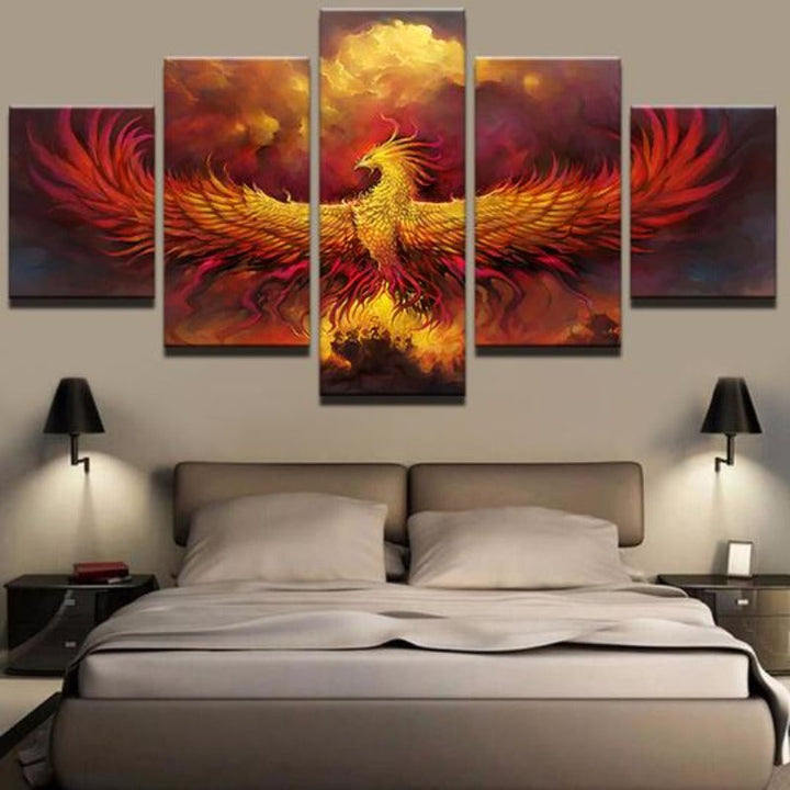 Fire Phoenix - Lerret Veggkunst Maleri