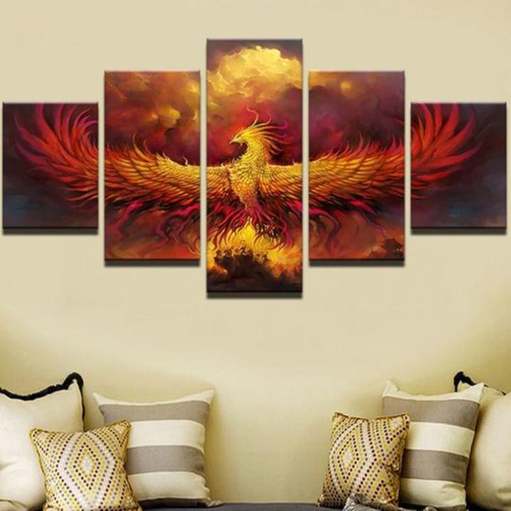 Fire Phoenix - Lerret Veggkunst Maleri