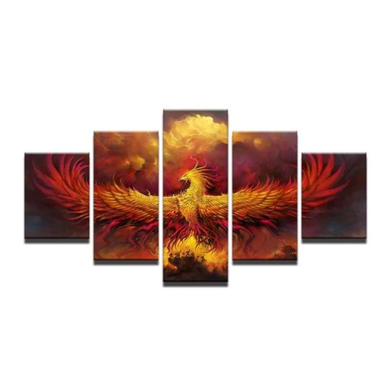 Fire Phoenix - Lerret Veggkunst Maleri