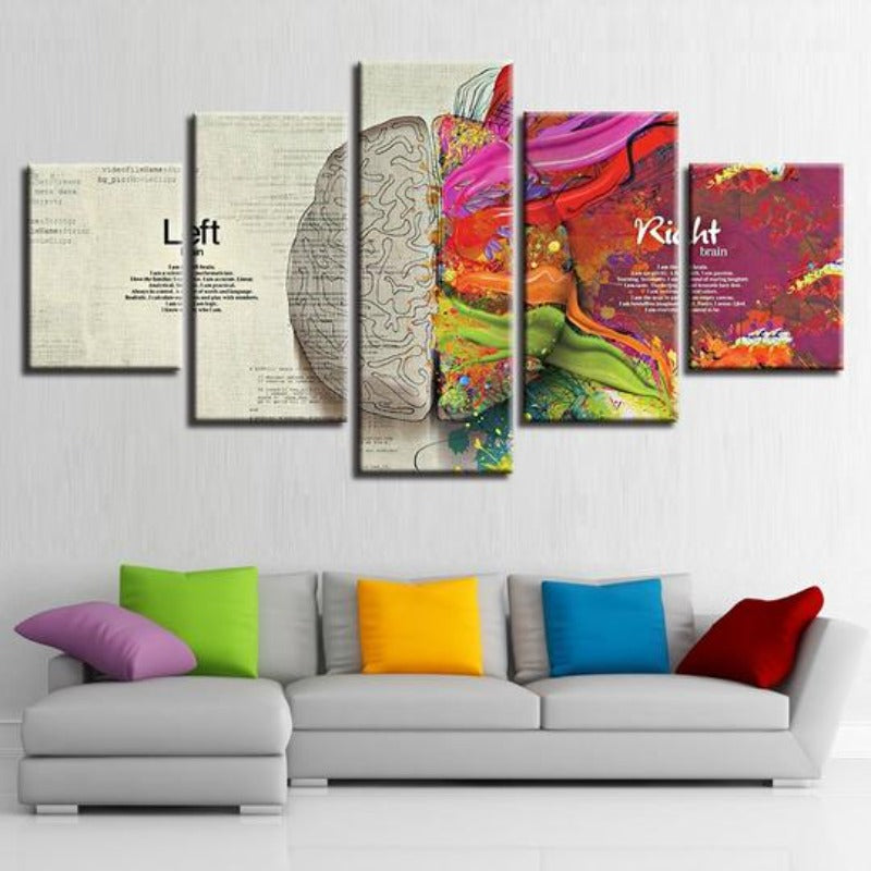 Abstracte Farb Gehirn Partition - Lerret Veggkunst Maleri | Skanto