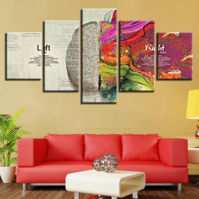 Abstracte Farb Gehirn Partition - Lerret Veggkunst Maleri | Skanto