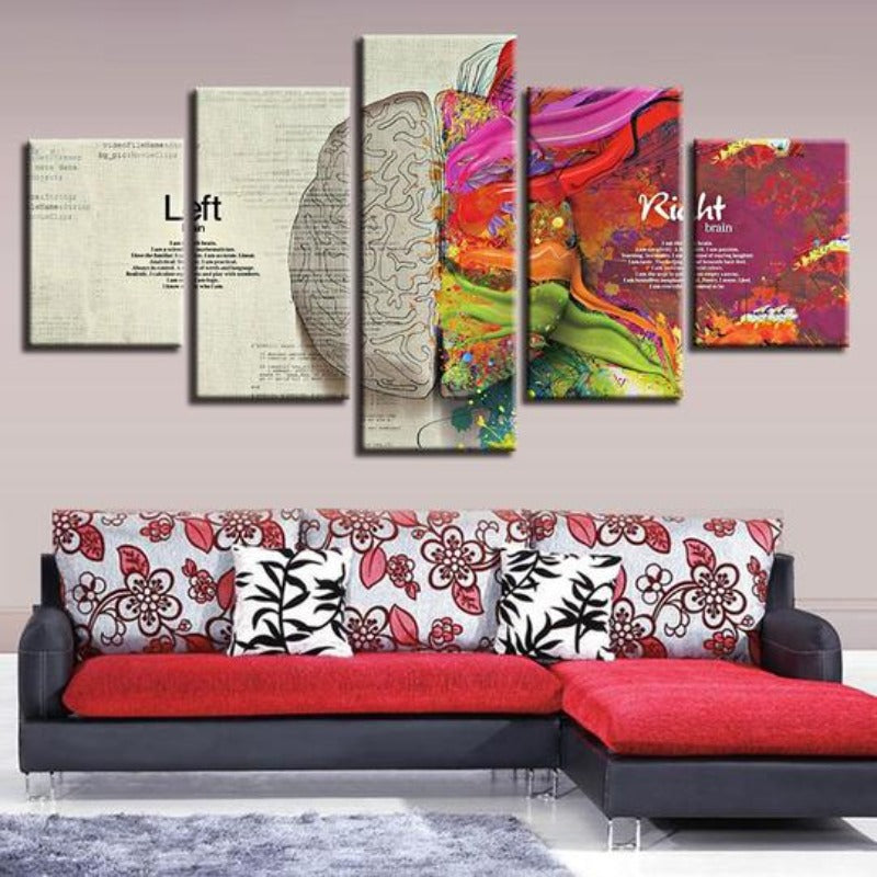 Abstracte Farb Gehirn Partition - Lerret Veggkunst Maleri | Skanto