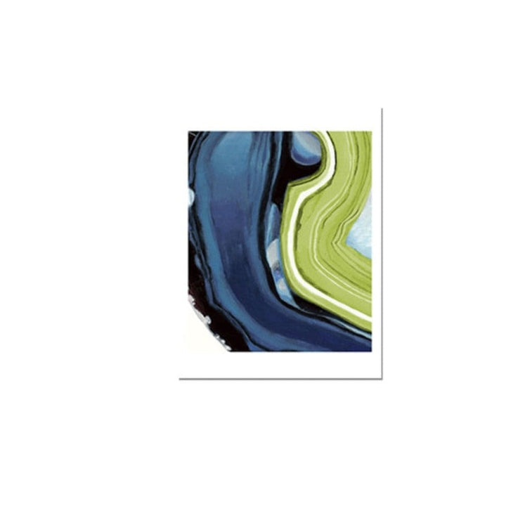 Abstract Blue Green Marble - Canvas Wall Art Painting | Skanto