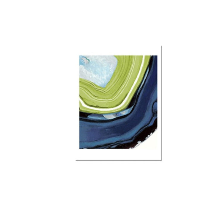 Abstract Blue Green Marble - Canvas Wall Art Painting | Skanto