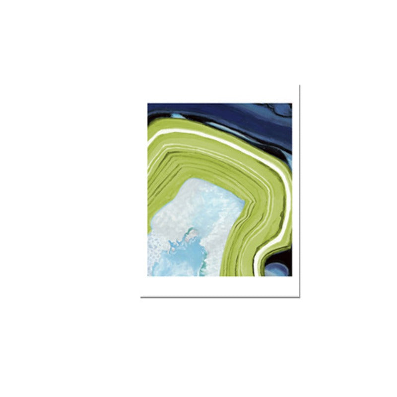 Abstract Blue Green Marble - Canvas Wall Art Painting | Skanto