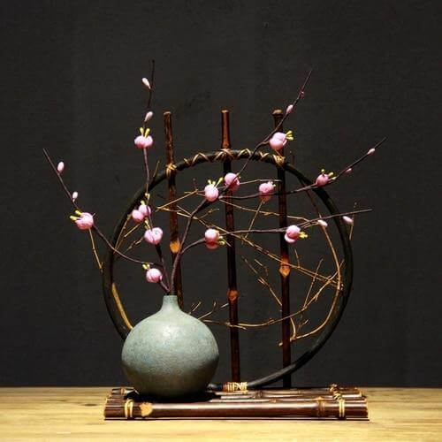 Håndlaget Bambus Keramikk Blomster Vase | Skanto