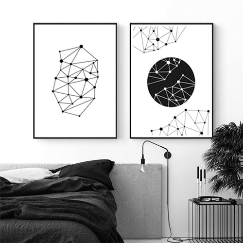 Kjærlighet til geometri - Lerrets veggkunst maleri