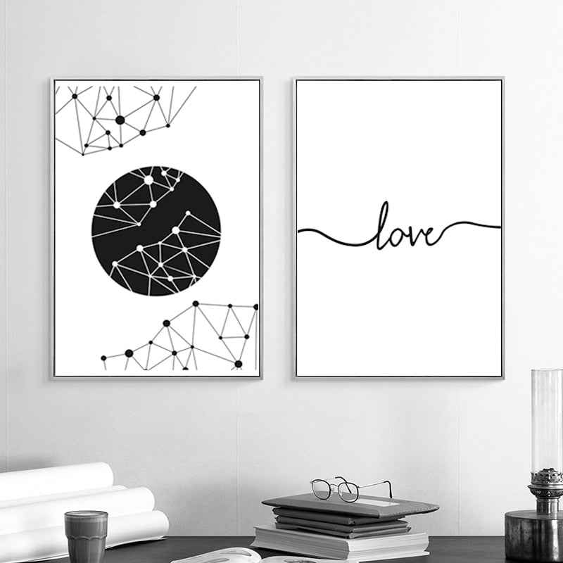 Kjærlighet til geometri - Lerrets veggkunst maleri