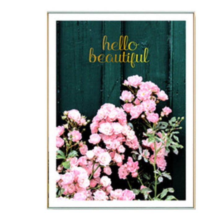 Moderne rosa florale, vakre landlige plakattrykk - lerretsbilder