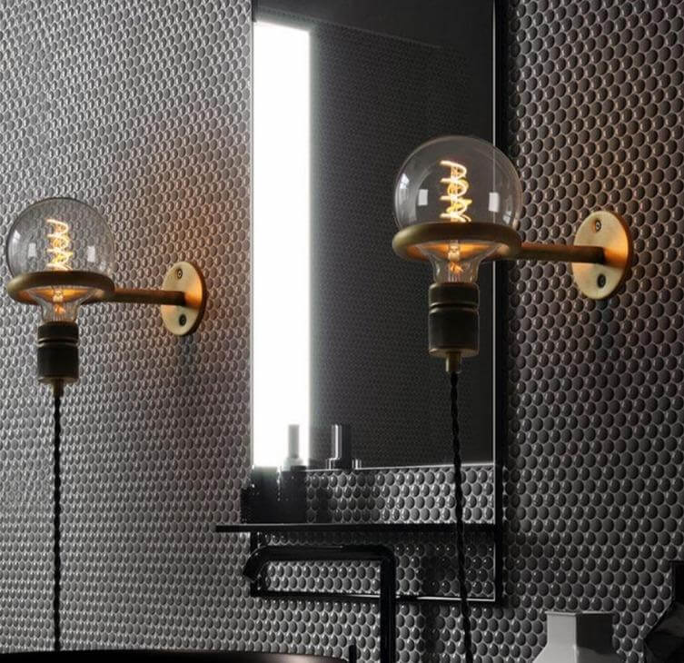 Nordic Retro Ring Vegglampe med Speil | Skanto