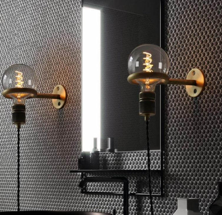 Nordic Retro Ring Vegglampe med Speil | Skanto