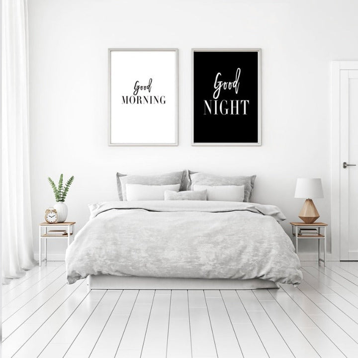 God morgen God natt - Lerret veggkunst maleri
