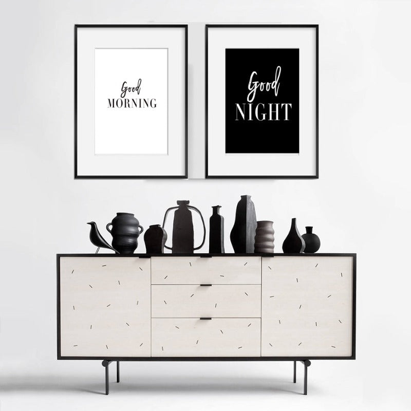 God morgen God natt - Lerret veggkunst maleri