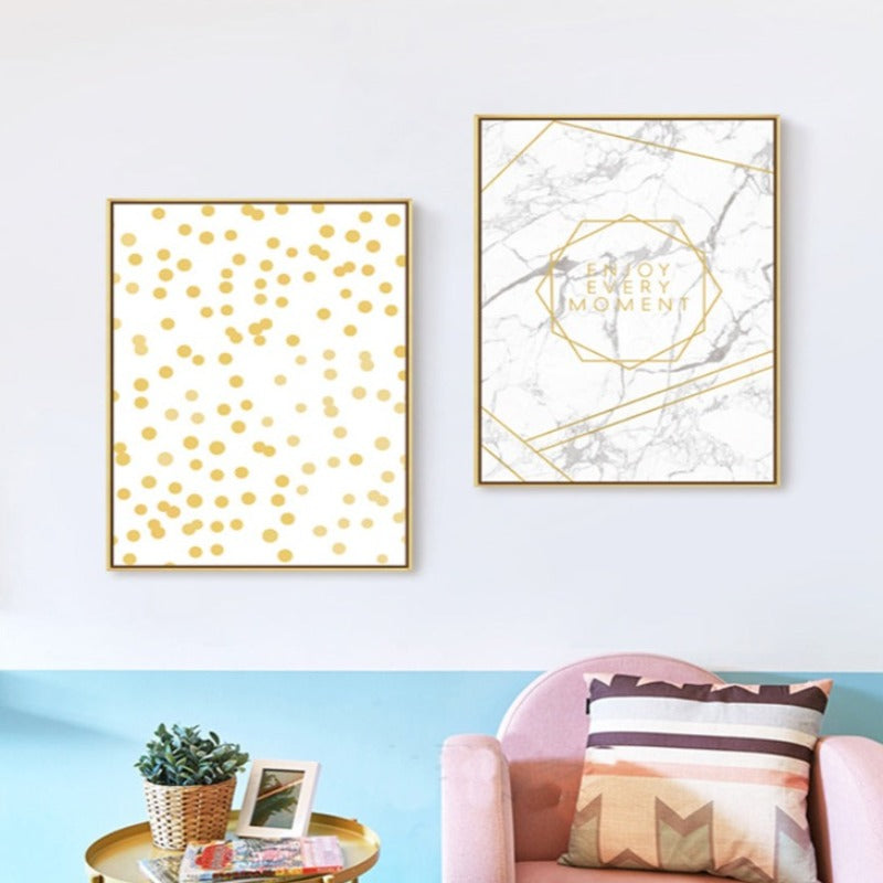 Geometriske blader Ananas - lerret veggkunst maleri