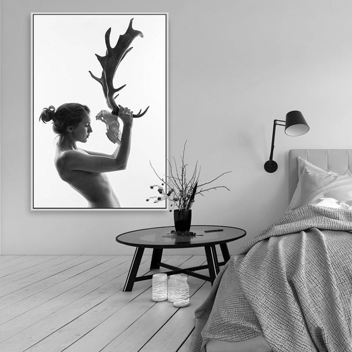 Antlers Women - Canvas Wall Art Painting | Skanto