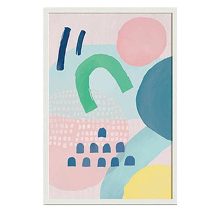 Abstract Akvarell Multi Pink Prinsesse - Lerret Veggkunst Maleri | Skanto