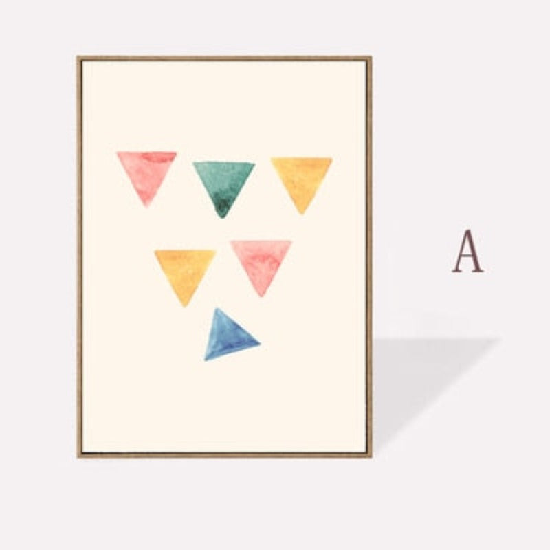 Geometriske Akvarelltrykk Plakat - Lerret Veggkunst Maling